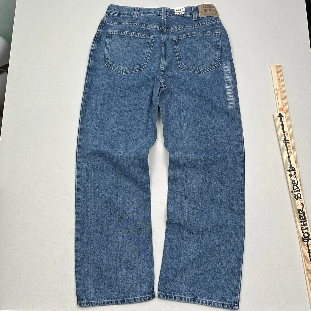 NEW VTG Old Navy Baggy Wide Leg Jeans Actual 32x30 Medium Wash Skater Rave Y2K
